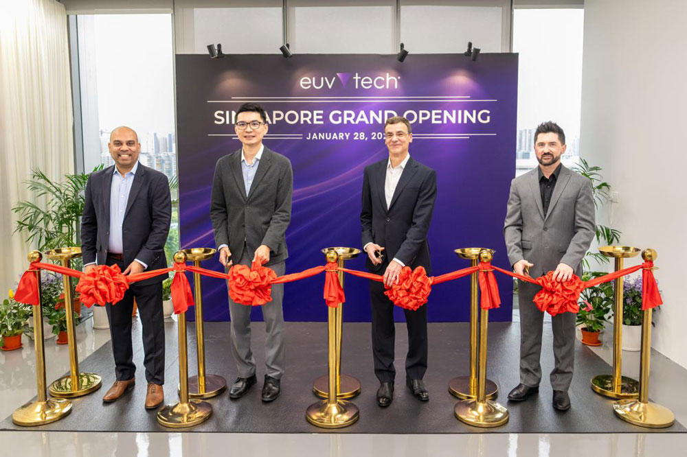 Professional grand opening ribbon cutting ceremony setup in Singapore